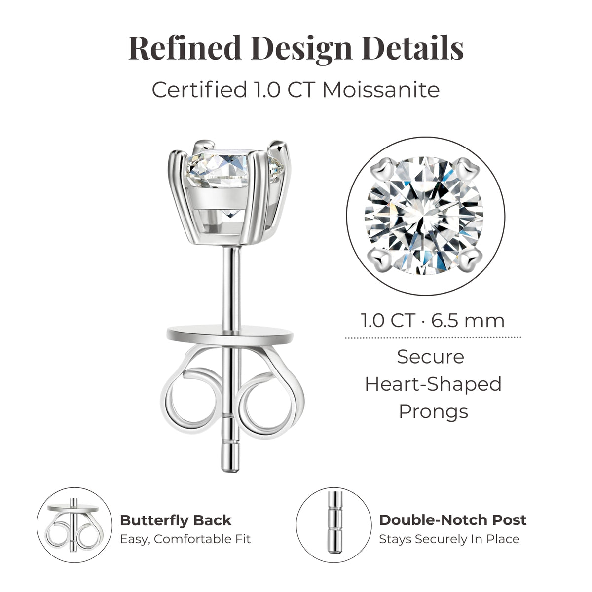 Moissanite Stud Earrings