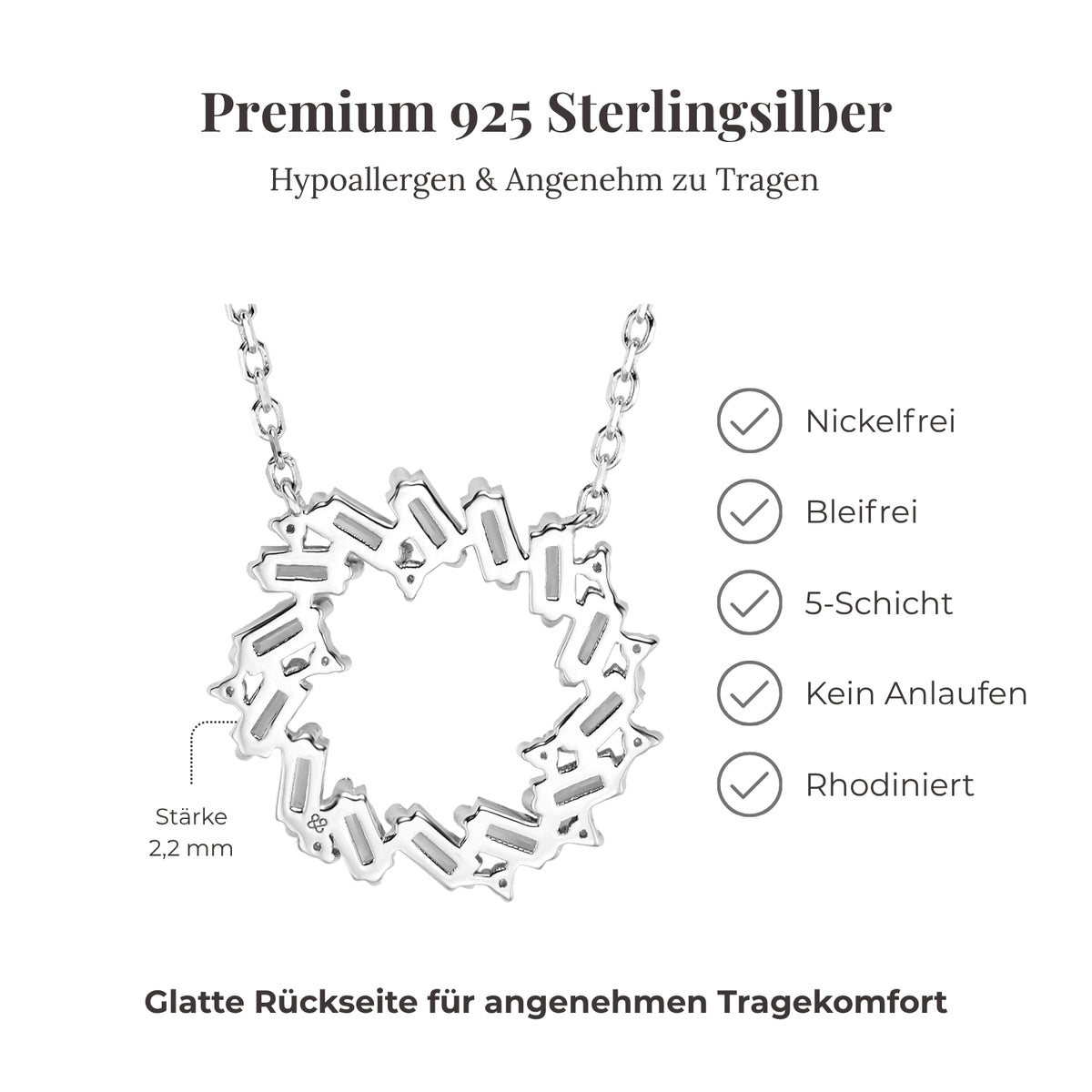 Silver Moissanite Circle Necklace