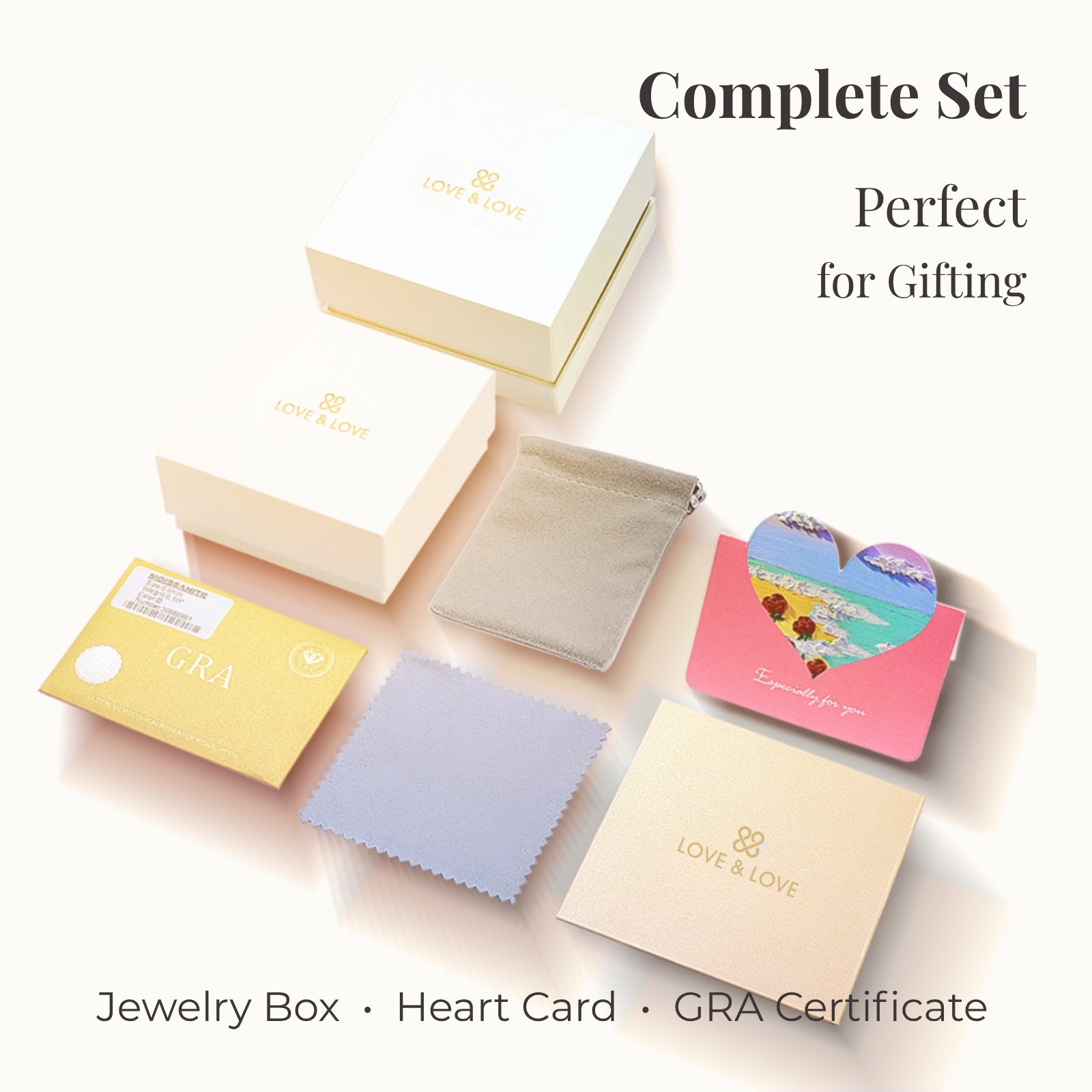 moissanite bracelet and necklace complete gift set with jewelry box GRA certificate and velvet pouch perfect for gifting